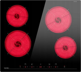 Indukcyjna płyta kuchenna ceramiczna 4 palniki 6600W HERMITLUX 59 cm CZARNA