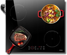 Indukcyjna płyta kuchenna 4 palniki 3500W HOBSIR 9 poziomów 60 cm CZARNA