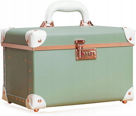 Kuferek na kosmetyki Vintage Elehgncki Ogranizer Skórzana Kosmetyczka Etui