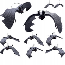 Dekoracyjnyne gumowe nietoperze 3D na Halloween, nietoperz batman - 10 szt
