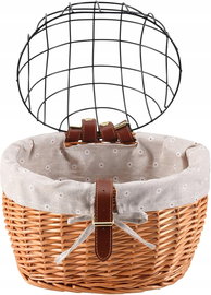Kosz na rower dla małych zwierząt, ręcznie pleciony wiklina na kierownicę