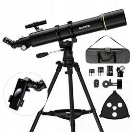 Teleskop astronomiczny NACATIN 90mm dla dzieci początkujących torba statyw