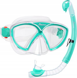Zestaw do nurkowania dla dzieci Malker - Maska i fajka z hartowanym szkłem