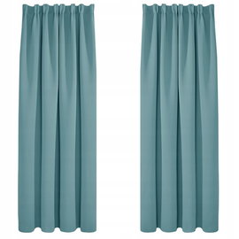 Zasłony zaciemniające Deconovo z marszczeniem 214x132cm niebieskie, 2szt