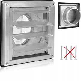 Kratka Wentylacyjna LALAGO 125 mm z Siatką Moskitierą - Stal Nierdzewna