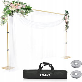 EMART Złoty stojak na tło do zdjęć ze stalową podstawą 2x3m regulowany