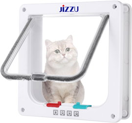 Drzwiczki Drzwi dla kota JIZZU klapka Drzwiowa Zewnętrzne Wytrzymałe BIAŁE