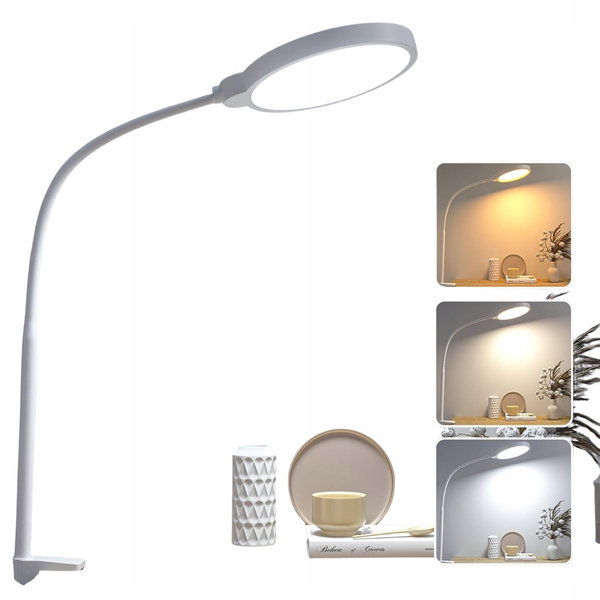 Lampa biurkowa LED Hensam 10 poziomów jasności 3 temperatury barwowe BIAŁA