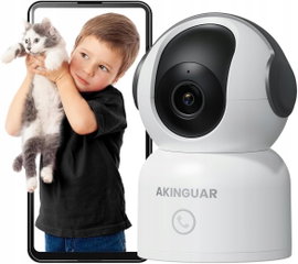 Monitoring Kamera WIFI 2K 3MP AKINGUAR Inteligentna Wykrywanie Ruchu BIAŁA