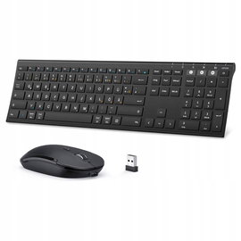Klawiatura i Mysz Bezprzewodowa Seenda Dual Bluetooth 2,4GHz QWERTZ Czarna