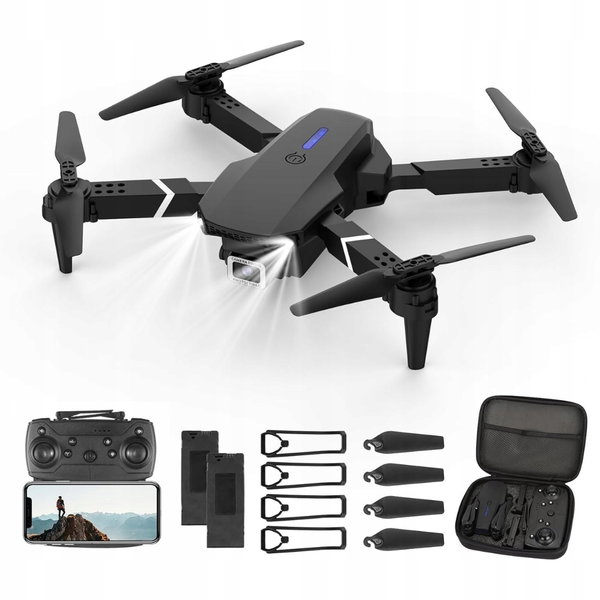 Dron E88 z Kamerą 4K FPV WiFi Live Zdalnie Sterowany Aplikacja Zabawka