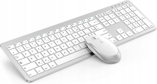 Bezprzewodowa Klawiatura i Mysz Seenda Cienka Cicha USB 2,4Gh AZERTY