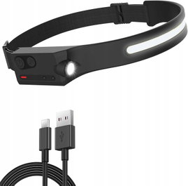 Latarka czołowa LED Pristar USB-C, wodoodporna, z 5 trybami 230°
