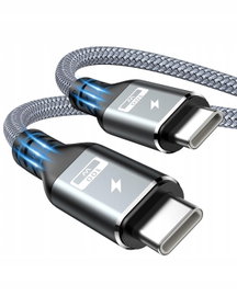 Mocny Kabel Pro USB-C do USB-C 100W 5A 2m Szybkie Ładowanie PD 3.0 Pleciony
