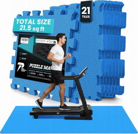 Mata do ćwiczeń antypoślizgowa Puzzle 33x33 cm 21 szt Fitness NIEBIESKA