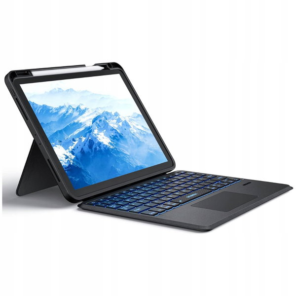 Etui z Klawiaturą Case iPad 10 2022 Podświetlana Klawiatura QWERTZ CZARNY