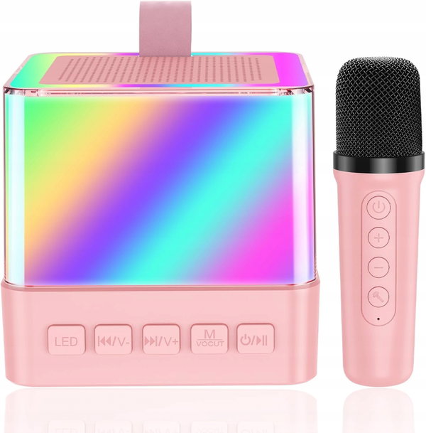 Maszyna do karaoke Bluetooth LED z bezprzewodowym mikrofonem, zmiana głosu