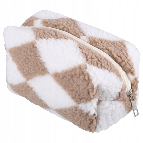 Kosmetyczka Frotte VOCOSTE Szachownica, Khaki Biała, Torba na Kosmetyki