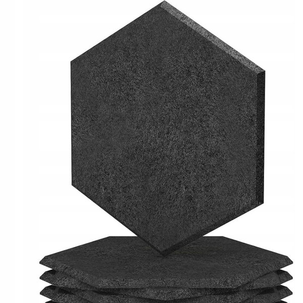 5x Panele Akustyczne na Ścianę Sześciokątne TONOR 30x26x1cm wygłuszające