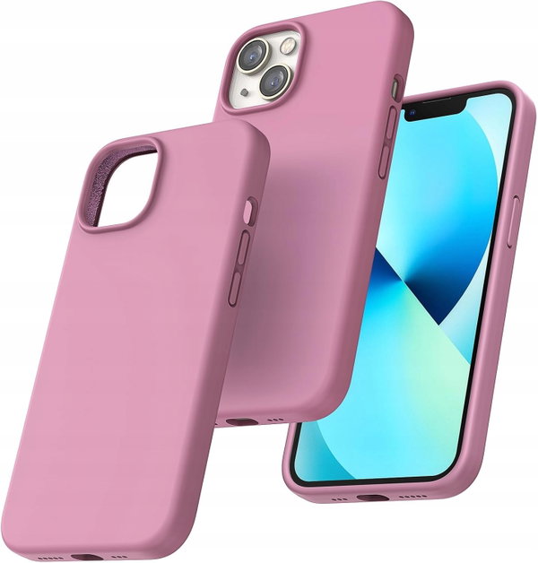 Plecki Etui TOCOL iPhone 13 Odporny Silikonowy Ochrona CIEMNY RÓŻOWY