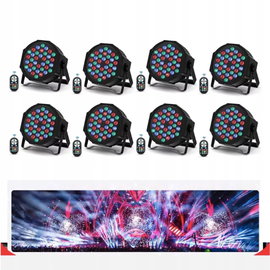 Reflektor PAR RGB 8 szt. DELIBANG 72W LED Światło Sceniczne DJ DMX512