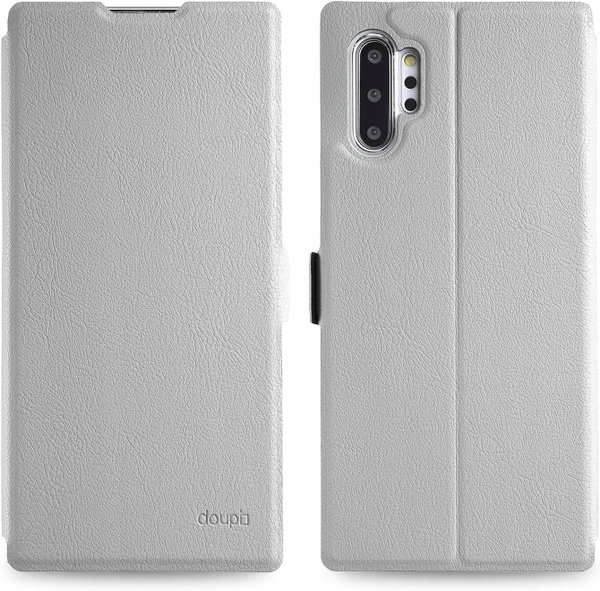 Plecki Etui z klapką DOUPI Samsung Note 10 Plus Odporny Magnetyczny BIAŁY