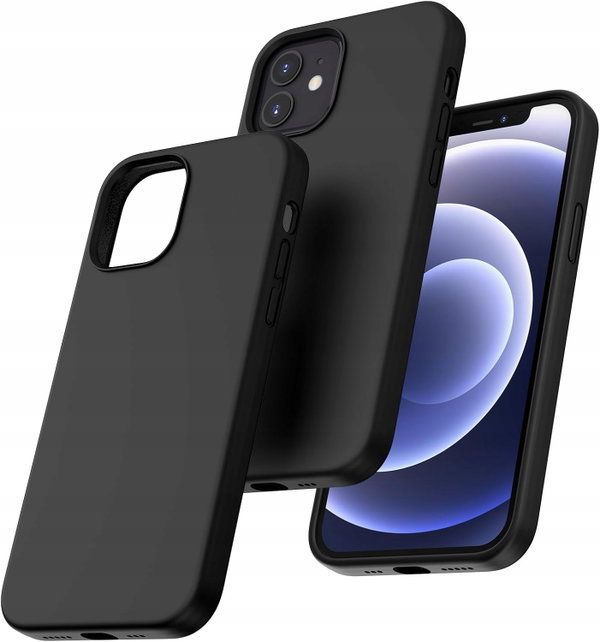 Plecki Etui TOCOL iPhone 12 i 12 Pro Odporny Silikonowy Ochrona CZARNY