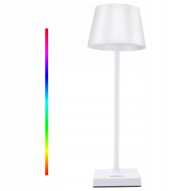 WOWDSGN Lampa Bezprzewodowa LED stołowa dotykowa ściemniana RGB IP44 biały