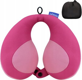 Poduszka podróżna INFANZIA dla dzieci ortopedyczna w kształcie litery U róż