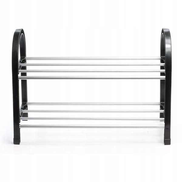 Szafka półka stojak na buty do sypialni w kolorze czarnym i srebrnym 42cm