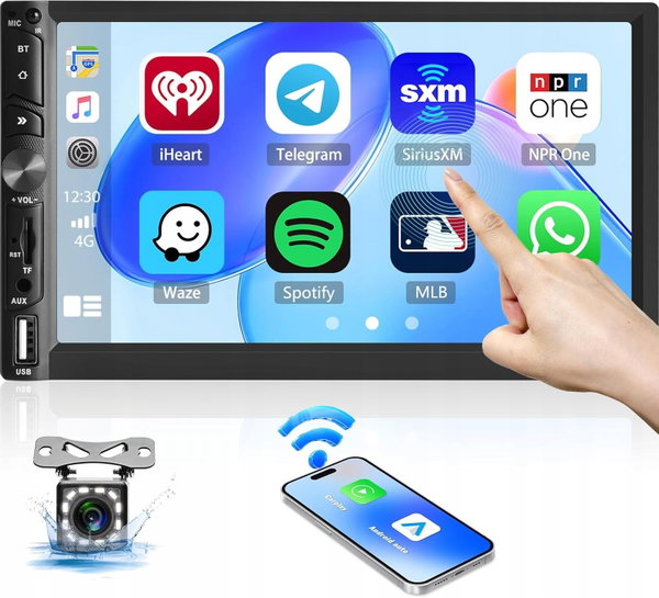 Radio samochodowe 7" BT Kamera Cofania Apple CarPlay Android Auto dotykowy