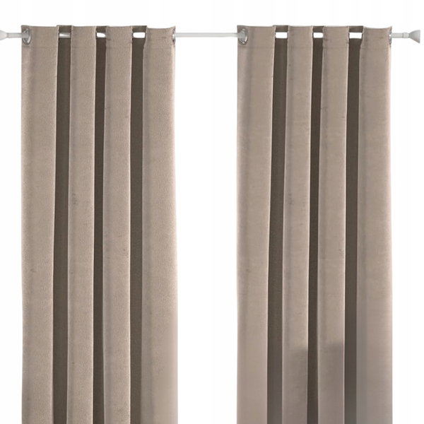 Zasłony 2 szt. Aksamitne Zaciemniające Termiczne Eleganckie 140x280 cm BRĄZ