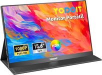 Yodoit Przenośny Monitor 15,6" FHD IPS z Głośnikami PC Laptop Konsole Gry