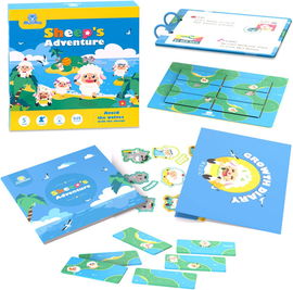 Puzzle Przygody Owcy Kreatywna Gra Logiczna dla Dzieci na Orientację j.ang.