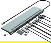 Stacja dokująca USB-C 2x HDMI 4K VGA 100 W PD VGA SD TF USB Ethernet Rj45