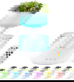 Nawilżacz powietrza z pilotem, 450ml, z trybami deszczu i 7 kolorami LED