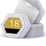 18x Sześciokątny Panel Akustyczny TONOR, Samoprzylepny 30x26x1cm Szare