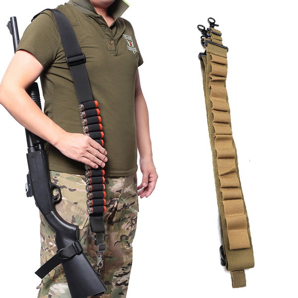 DWUPUNKTOWY PAS NOŚNY AMUNICJA STRZELBA SHOTGUN BOJOWY ŁOWIECTWO POLOWANIE