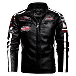 XL SKÓRZANA KURTKA VINTAGE NASZYWKI MOTOR ROCK BIKERKA OCIEPLANA MĘSKA
