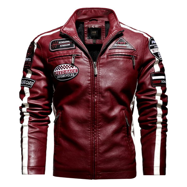 M SKÓRZANA KURTKA VINTAGE NASZYWKI MOTOR ROCK BIKERKA OCIEPLANA MĘSKA