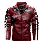 XL SKÓRZANA KURTKA VINTAGE NASZYWKI MOTOR ROCK BIKERKA OCIEPLANA MĘSKA