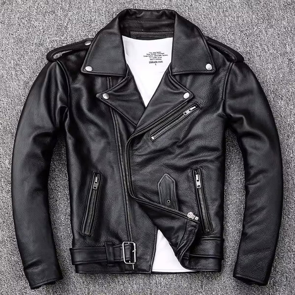 M MĘSKA KURTKA SKÓRZANA SKÓRA NATURALNA VINTAGE MOTOR ROCK RAMONESKA BIKERKA