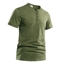 2XL MĘSKA KOSZULKA T-SHIRT POLO HENLEY HENRY PRZEWIEWNA BAWEŁNA NA LATO