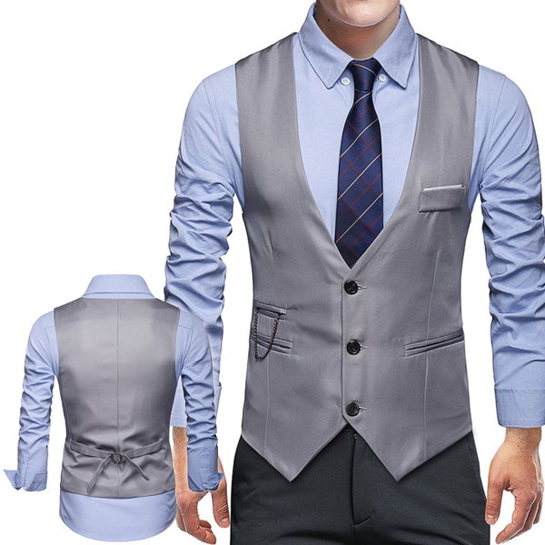 L/XL ELEGANCKA MĘSKA KAMIZELKA KLASYCZNA SPORTOWA CASUAL DO JEANSÓW GARNITUR