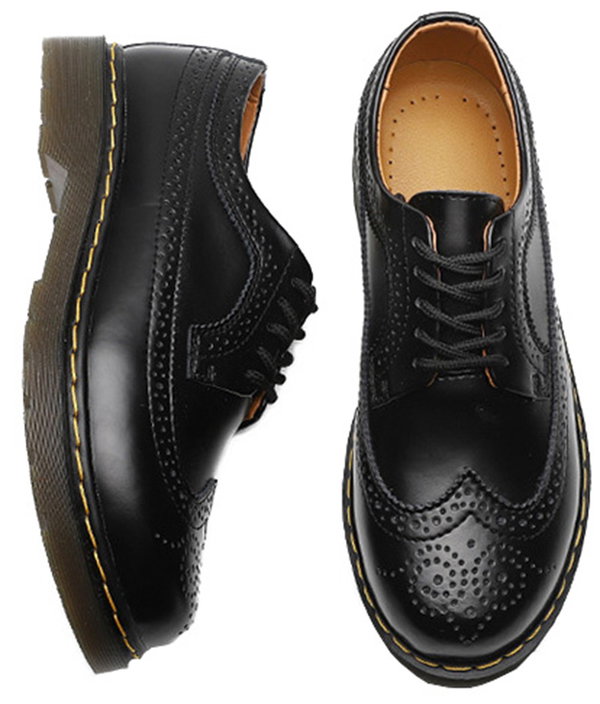 40 PÓŁBUTY GLANY DERBY KLASYCZNE OKSFORDKI DR.BOOTS UNISEX SKÓRZANE CZARNE