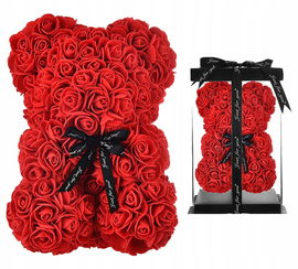 MIŚ Z PŁATKÓW RÓŻ PREZENT NA URODZINY WALENTYNKI DLA UKOCHANEJ DZIEŃ KOBIET