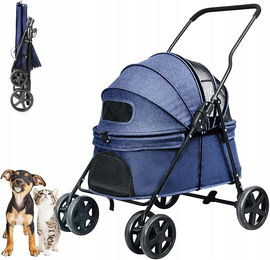 Wózek transportowy Transporter dla małych psów i kotów do 15 kg 4 koła