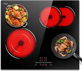 Hobsir płyta ceramiczna 4-palnikowa do zabudowy 9 poziomów mocy 6000W 60cm