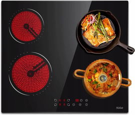 Hobsir płyta ceramiczna 4-palnikowa do zabudowy 9 poziomów mocy 6000W 60 cm