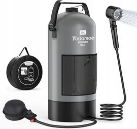 Tadomoe Przenośny prysznic kempingowy turystyczny Przenośny z pompką 20 l